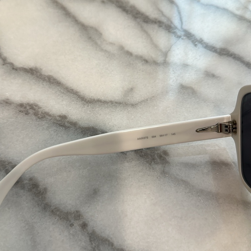 Azzedine Alaïa AA0037S White/Smoke Perforated Square Sunglasses - Picture 7 of 8